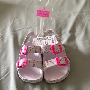 The Children's Place Floral Sandals with Pink Buckles